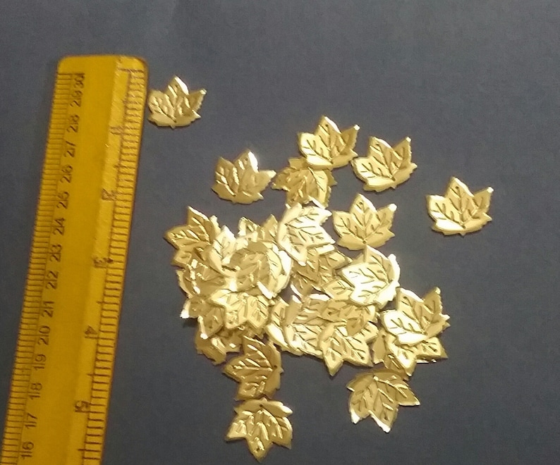 Maple Leaf Gold Color Sequin 50 nos