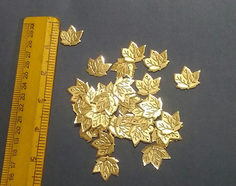 Maple Leaf Gold Color Sequin 50 nos