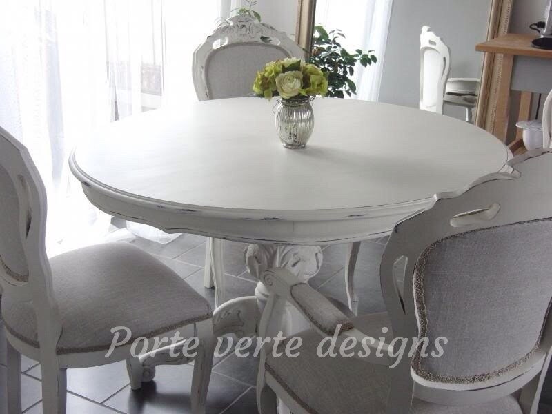 round wooden table, round monastery table, round table, shabby chic table