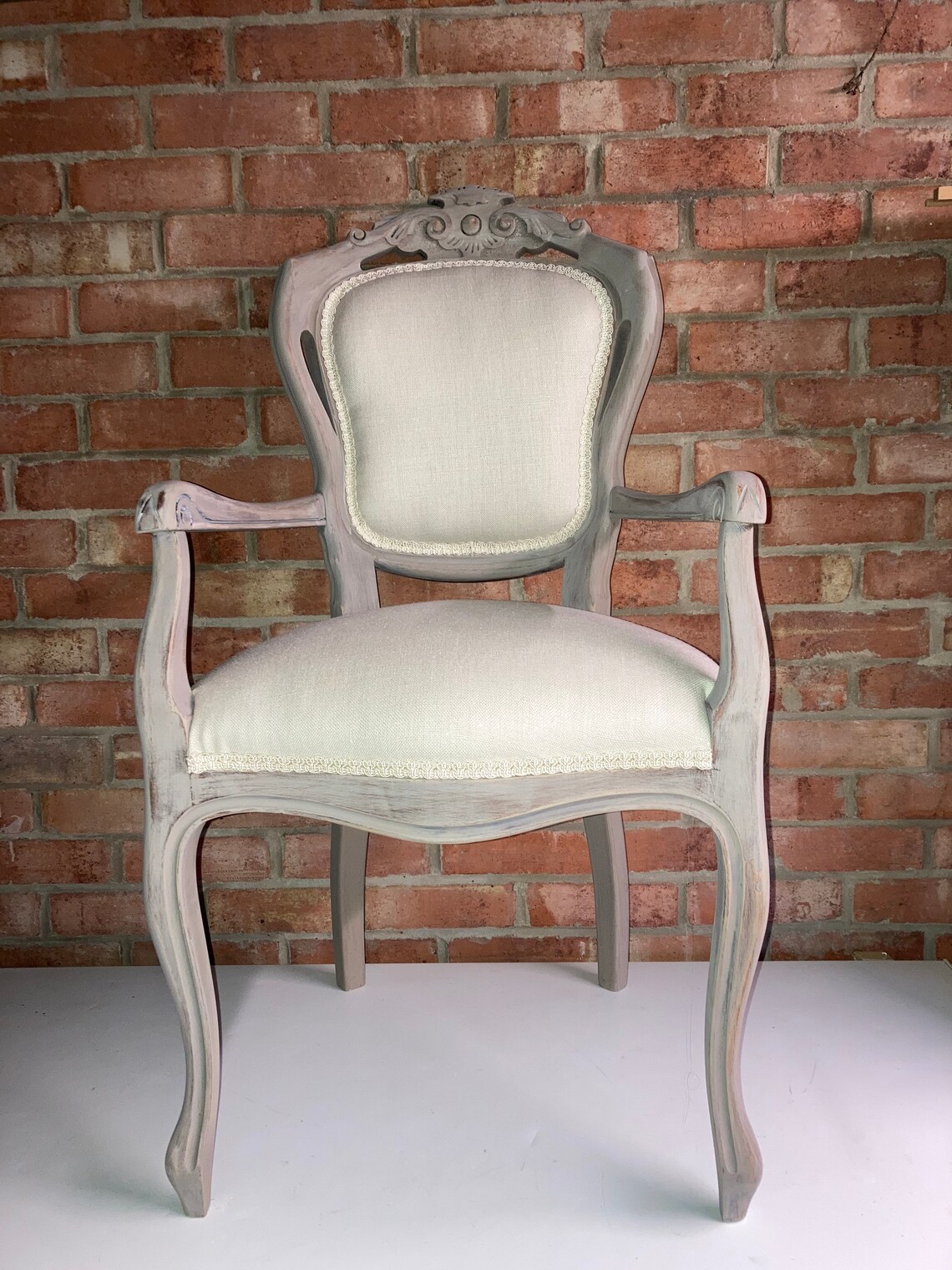 Shabby Chic French Style Bedroom Chair Linen Etsy