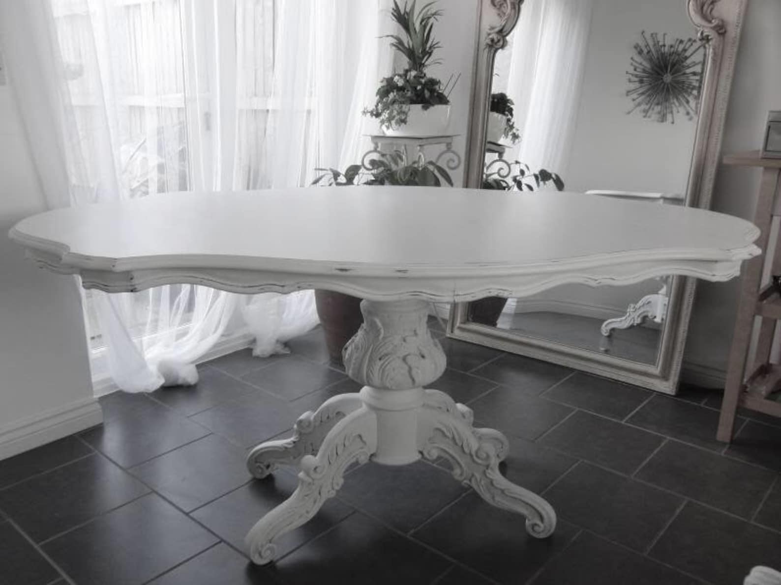 Shabby Chic Vintage French Style Dining Table and 4 Dining Chairs - Etsy UK