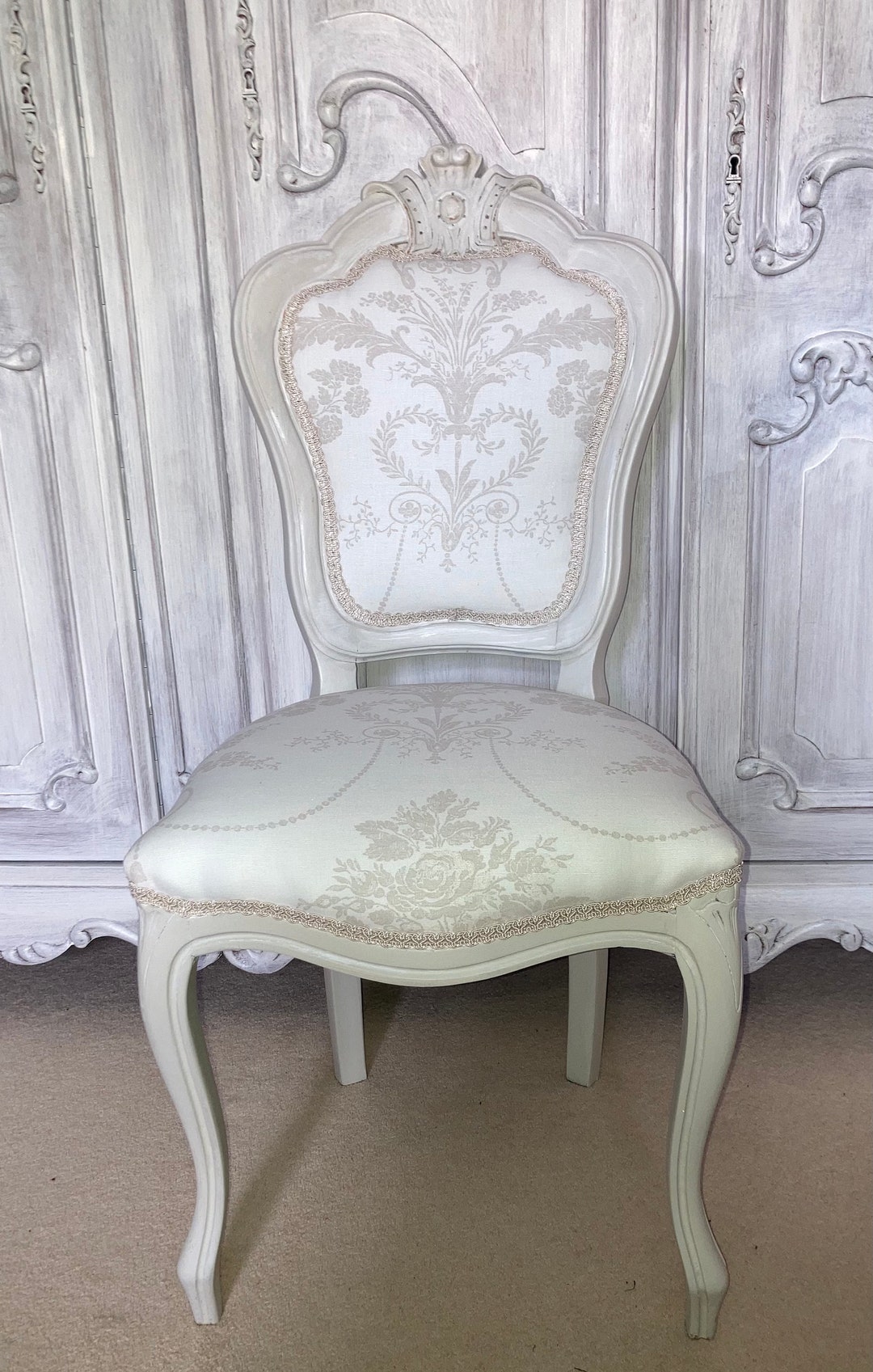French County Shabby Chic Bedroom Chair Laura Ashley Josette Linen - Etsy