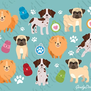 Dogs Clipart - Pomeranian, English Pointer, Pug