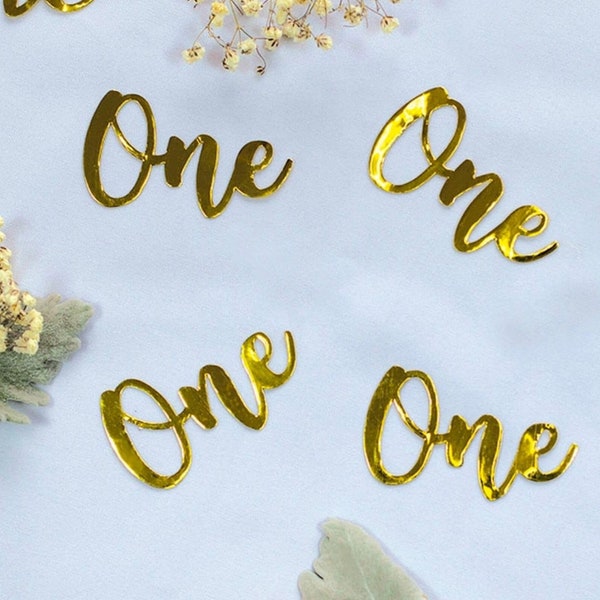 One Jumbo Gold Confetti  | 20 Pack | 1st Birthday Party Scatters