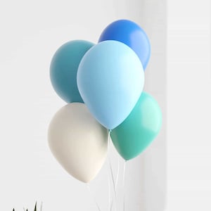 Coastal Breeze Balloon Bunch, 12 Pack 30cm Latex Balloons, Beach Party Decor, Wedding, Baby Shower, Birthday Celebration
