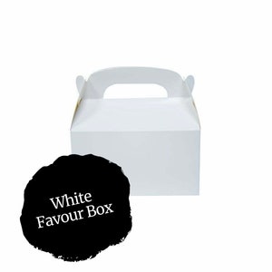 Boîtes à friandises blanches avec poignée | Paquet de 6 | Boîte cadeau | Boîte à pignons de fête en carton Lolly Treat Cake