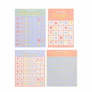 Jeu de bingo pour baby shower | Jeu de société pour 16 personnes | Sexe révélé - Baby Shower