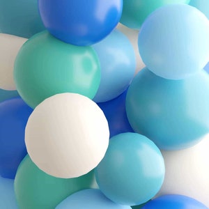Coastal Breeze Mini Balloons Mix | 36 Pack | 12cm/5" | Latex  | Baby Shower Wedding Birthday Party Decorations