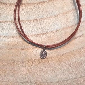 925 silver Virgin Mary bracelet Mini cord bracelet Miraculous Medal 925 silver adjustable Miraculous Virgin Madonna bracelet
