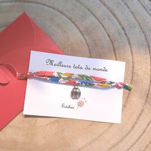 Bracelet Tata cordon liberty réglable - bracelet personnalisé tata cadeau tata - bijou tata bracelet liberty tata - tata d'amour Super tata