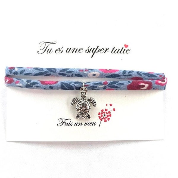 Bracelet Tatie cordon liberty réglable, bracelet personnalisé tatie , cadeau tatie , bijou tatie , bracelet liberty tatie, tatie d'amour