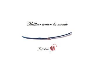 Bracelet personnalisé tonton, Bracelet cordon pour tonton réglable, bijou cadeau tonton, cadeau super tonton, tonton au top, cadeau tonton