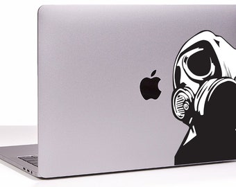 Gas face mask MacBook Decal sticker. Choose your size.