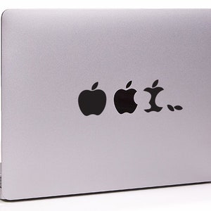 Apple logo evolution apple core MacBook decal sticker.