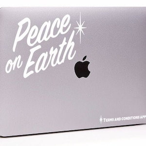 Banksy Peace on earth terms and conditions MacBook decal sticker, choose your size