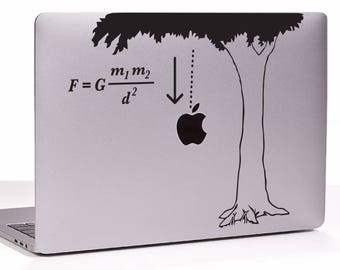 Newton Law of Gravity MacBook decal sticker,choose your size
