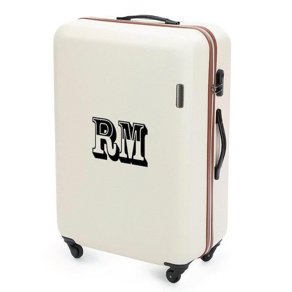 custom suitcase baggage monogram, initials, set of 2, 6 x 4 inches or 2 x 1,5 inches