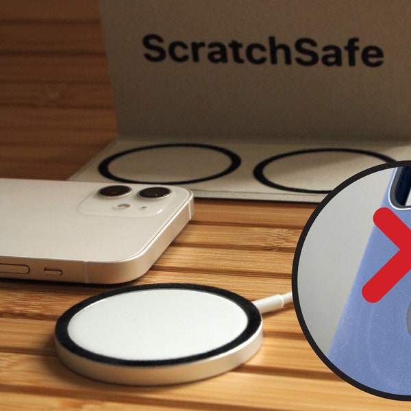 iPhone MagSafe Ladegerät Schutz Samtschienen 2er Set, ScratchSafe schützen Ihr iPhone und Hüllen. (Ladegerät und iPhone nicht im Lieferumfang enthalten)