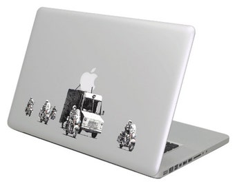 Banksy Donut Motorcade MacBook Decal sticker, full color, Choose your size!