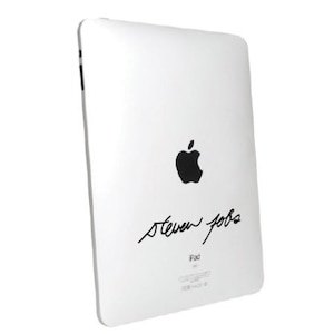 Steve Jobs autograph iPad Decal sticker. choose your size.