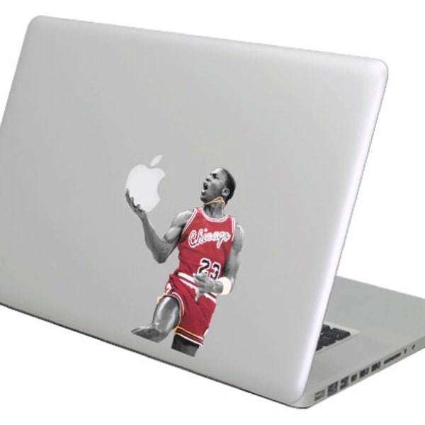 Michael Jordan MacBook Aufkleber. Wählen Sie Ihre Größe. Laptop-Leute lieben Apple-Werbespots