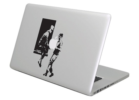 Banksy Style Panda With Guns MacBook Decal Matt Black 11 13 15 17 air pro retina