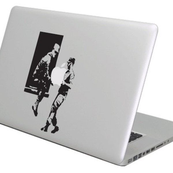 Banksy window thieves MacBook decal sticker, choose your size.
