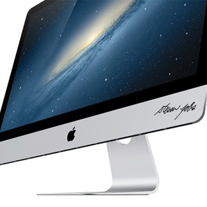 Steve Jobs autograph iMac Decal sticker.