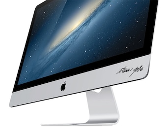 Steve Jobs autograph iMac Decal sticker.