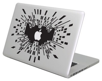 Lumières de nuit de ville, lune MacBook décalque. Choisissez votre taille. Ordinateurs portables personnes aiment la publicité de pomme