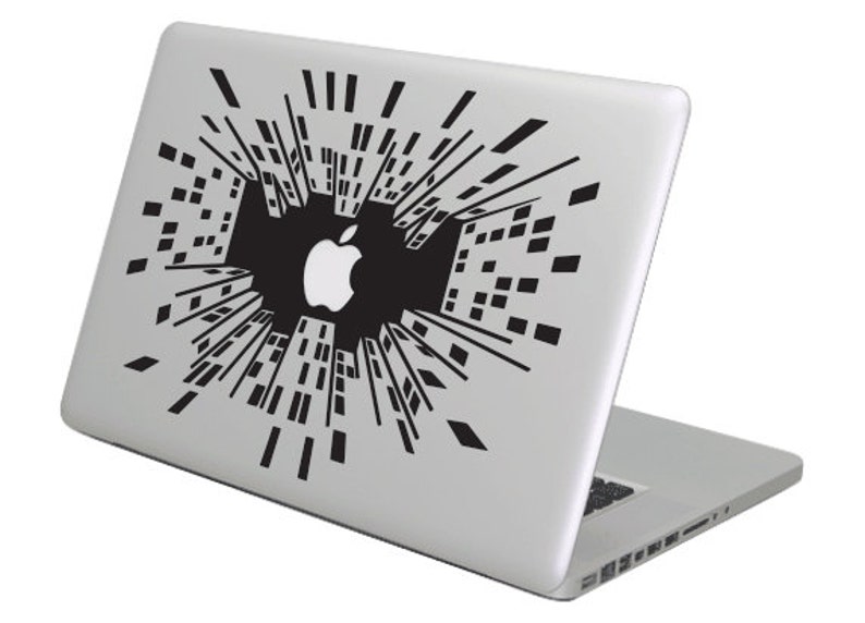 City night lights, moon MacBook decal. Choose your size. Laptop People Love apple ad commercial image 1