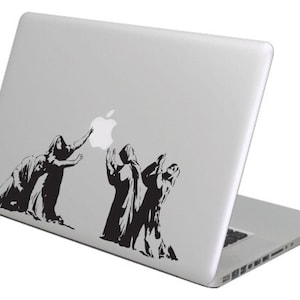 Sale ends today / beggars Banksy MacBook decal sticker, fits all sizes.