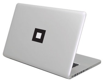 Square MacBook decal sticker, fits all sizes.