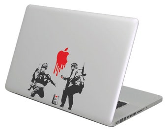 Banksy Blood War MacBook Decal sticker. Choose your size.