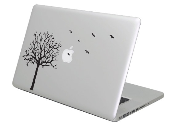 tree and birds MacBook Decal sticker. Choose your size. Laptop People Love apple ad commercial