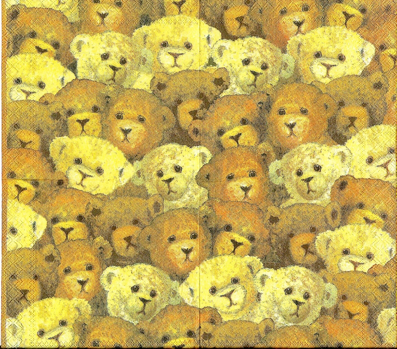 decoupage under glass Set of 2 napkins Asger bears for decoupage scrapbooking and other art and crafts mixed media