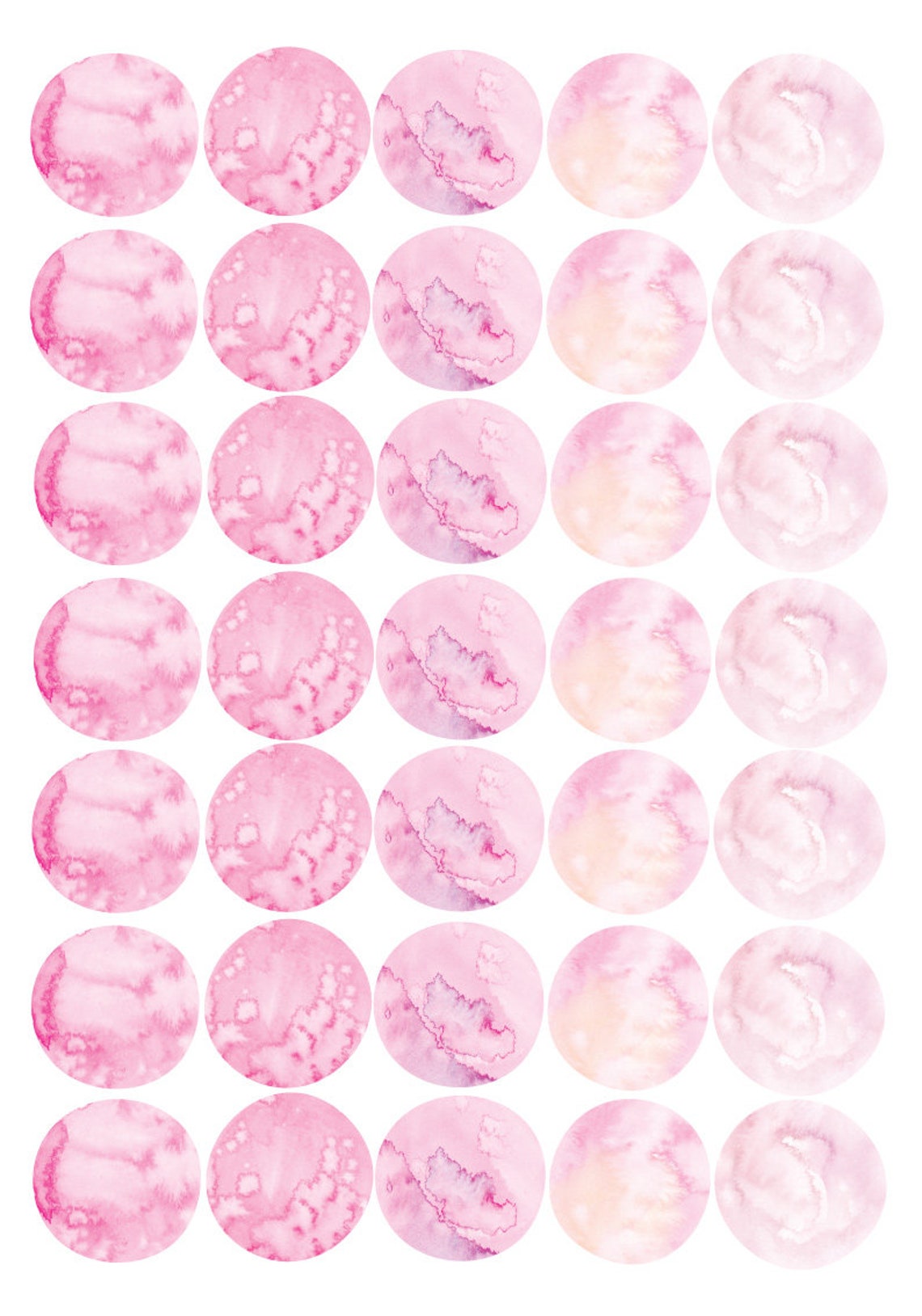 Rosa acuarela lunares calcomanía de pared diferentes puntos | Etsy