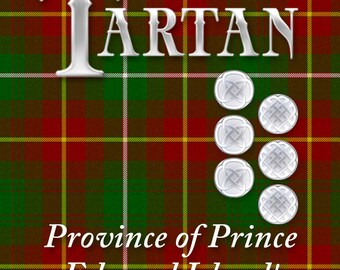 Tartan of Canadian Province of Prince Edward Island digital paper size 12x12inch (3600px square) 300ppi printable original design