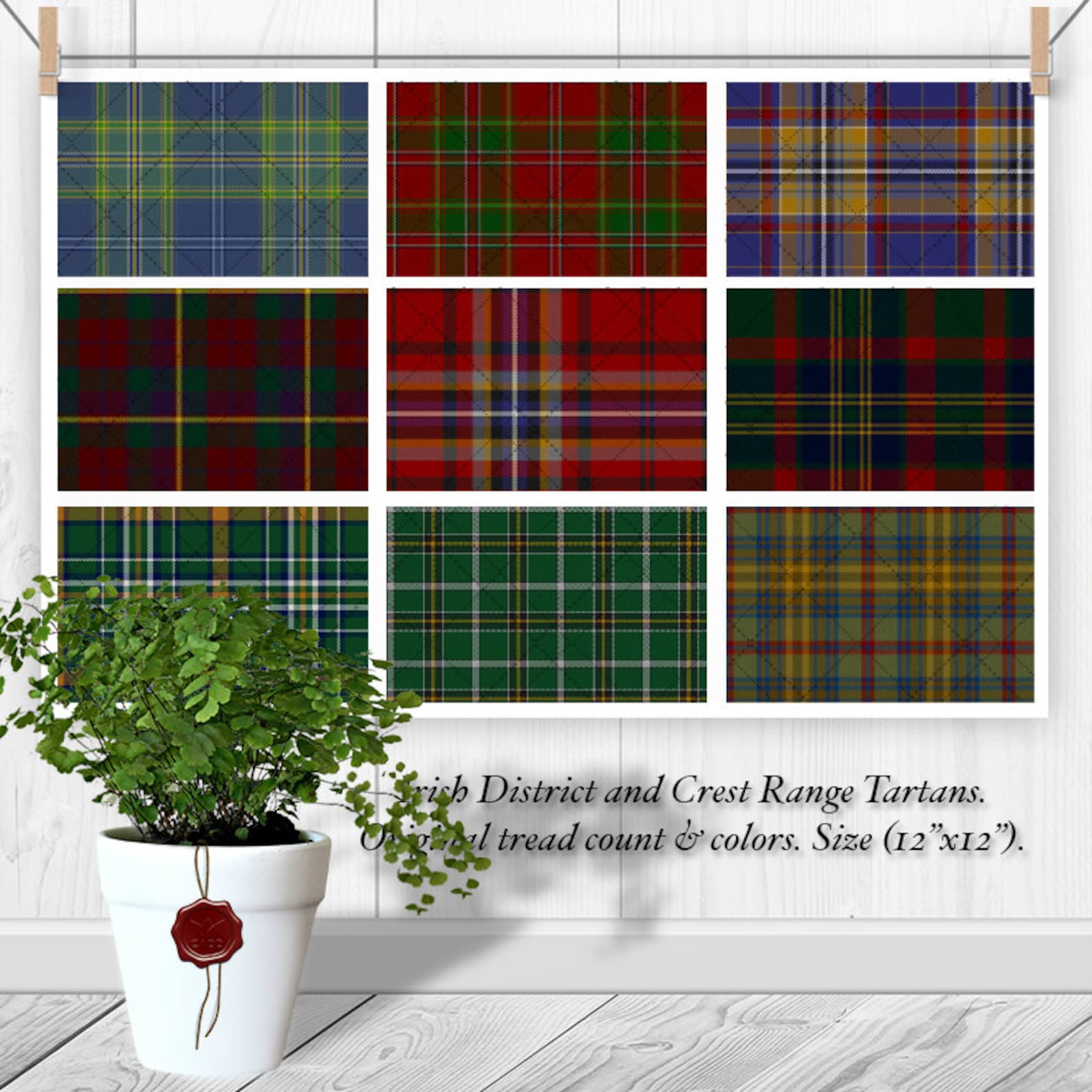 Digital Printable Irish Éire Tartan Plaid : Ireland's All Blue, All Red ...