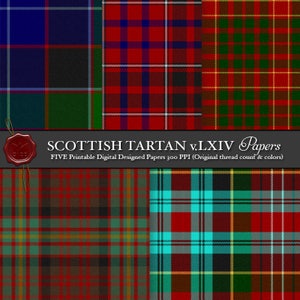 Digital Printable Scottish Tartan Plaid: Highland Clan Cameron of Locheil, Lochaber District, Ancient, Caledonian Commandor, Erracht