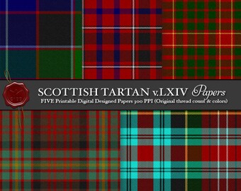 Digital Printable Scottish Tartan Plaid: Highland Clan Cameron of Locheil, Lochaber District, Ancient, Caledonian Commandor, Erracht