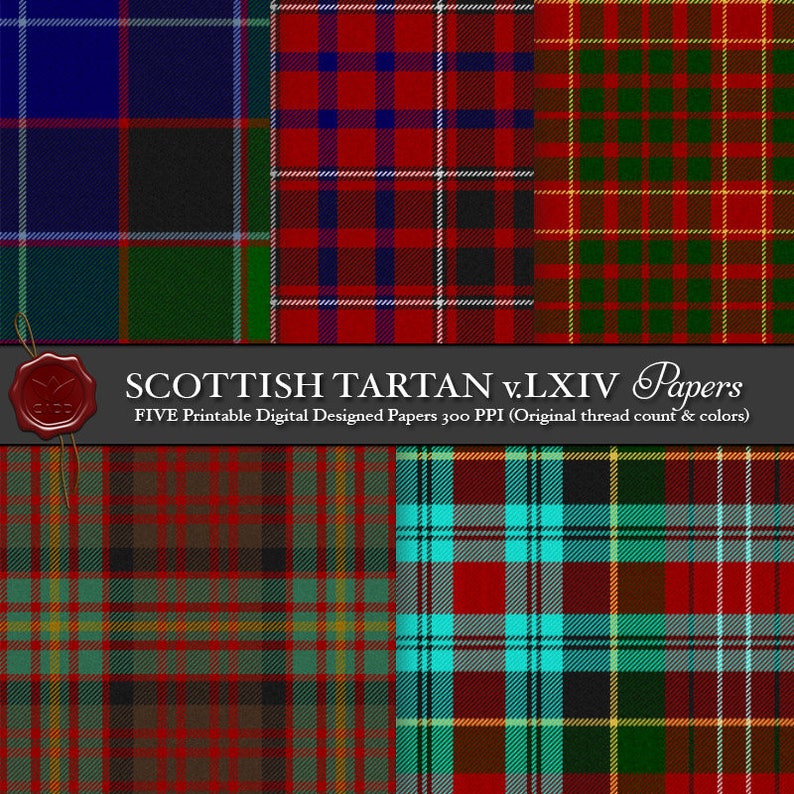 Digital Printable Scottish Tartan Plaid Highland Clan Cameron of