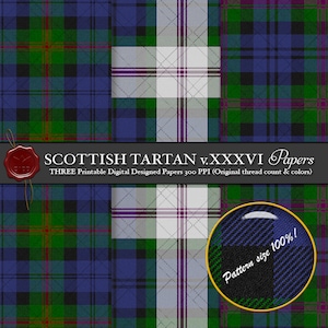 Digital Printable Scottish Tartan Plaid: Highland Clan Baird, Dress, Moderne, Lanarkshire, King Robert Bruce, Richard Baird