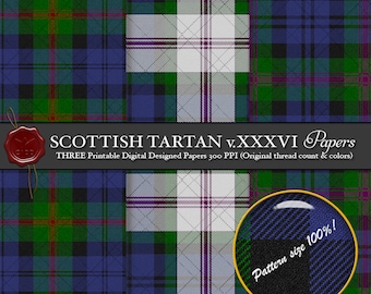 Digitalt utskrivbar skotsk tartanpläd: Highland Clan Baird, klänning, modern, Lanarkshire, kung Robert Bruce, Richard Baird