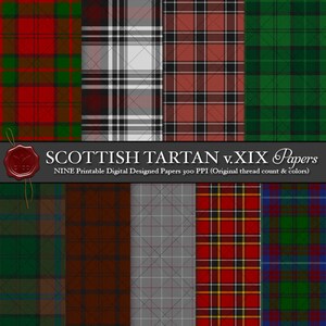 Digital Printable Scottish Tartans: Highland Clan Dunbar, Ancient, District, Hunting, Dress, Dunbar of Pitgaveny, County of Dunbartonshire