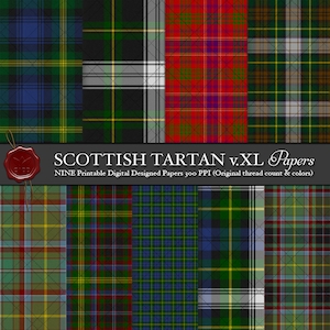 Digital Printable Scottish Tartans: Highland Clan Gordon, Marchioness of Huntly&#39;s tartan, The 45 rebellion, Gordon Dress, Miniature Artifact