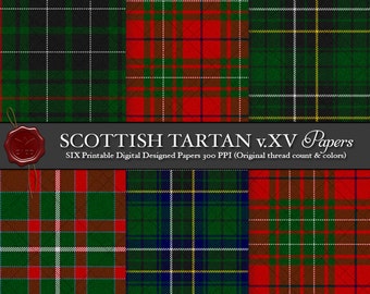 Digital Printable Scottish Tartan Plaid: Highland Clan MacAulay & Clan MacAlpine, Comyn, Lewis, MacGregor, Hunting, The Royal Clan Alpin
