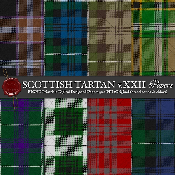 Tartanes escoceses imprimibles digitales: Highland Clan Lamont o Lamond, Moda, Vestido, Lauman de su antepasado, Chlann 'ic Fhearchair'