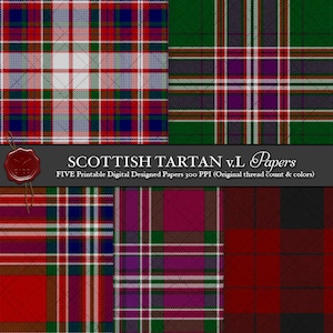 Digital Printable Scottish Tartan Plaid: Highland Clan MacFarlane Dress, Hunting, MacFarlane Red, Lord Lyon Sett, District, Clan Lendrum
