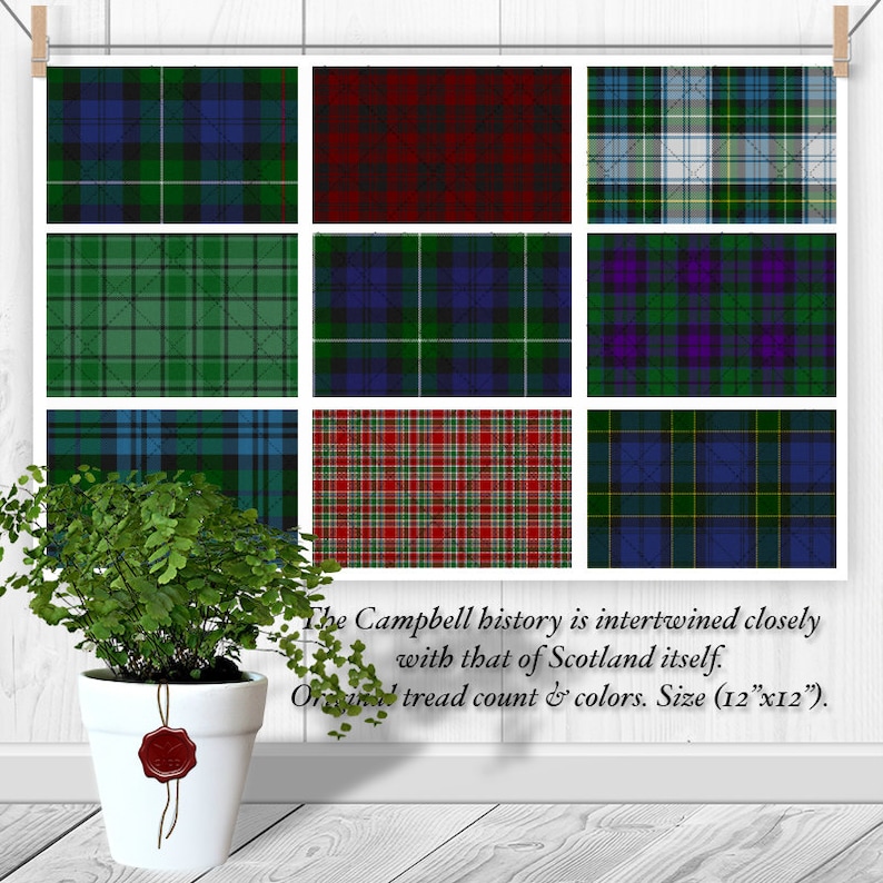 Digital Printable Scottish Tartan Plaid: Highland Clan Campbell ...